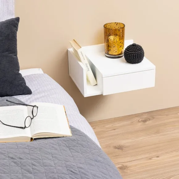 Furniture To Go Avignon 1 Drawer Wall Mounted Bedside Table with Shelf