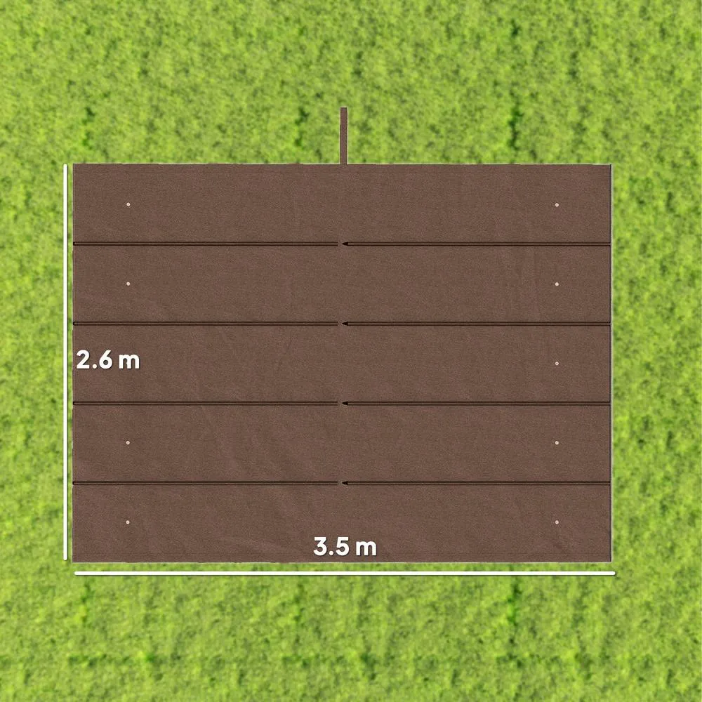 OUTSUNNY 3.5x2.6 m Pergola Cover Replacement for 4x3 m Frame, Brown 3