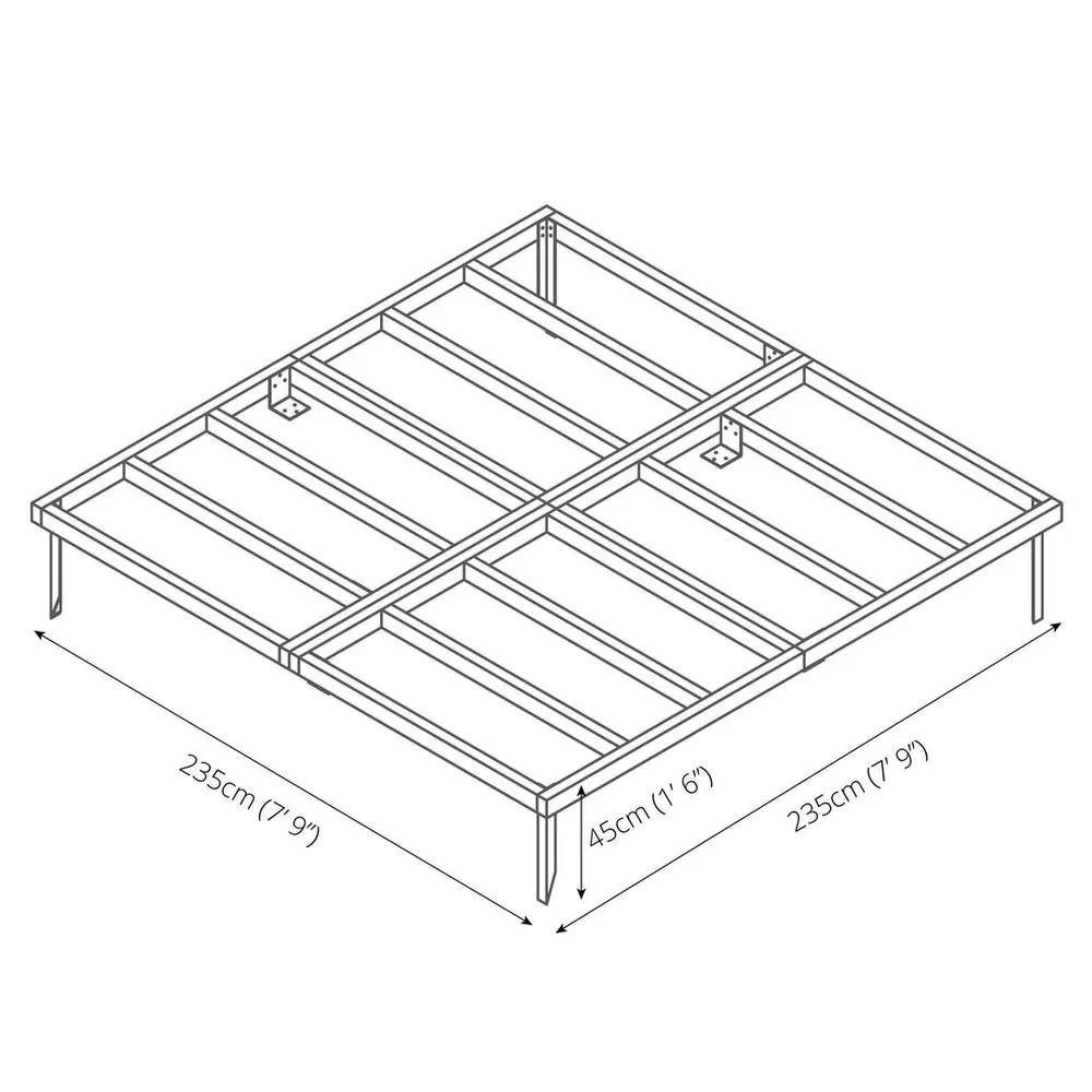 Mercia 8 x 8 Feet Pressure Treated Wooden Shed Base - L235 x W235 x H7 cm in Brown 5