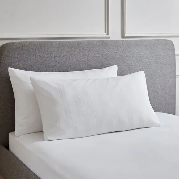 Hotel 230 Thread Count 100% Cotton Sateen Stripe Large Standard Pillowcase Pair