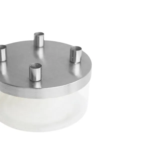 Metal Candlestick Holder with Glass Bowl 2