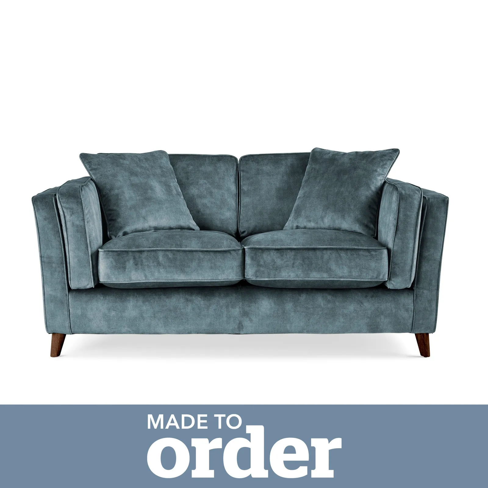 Arabella 2 Seater Sofa Slub Velvet Slub Velvet Steel Blue