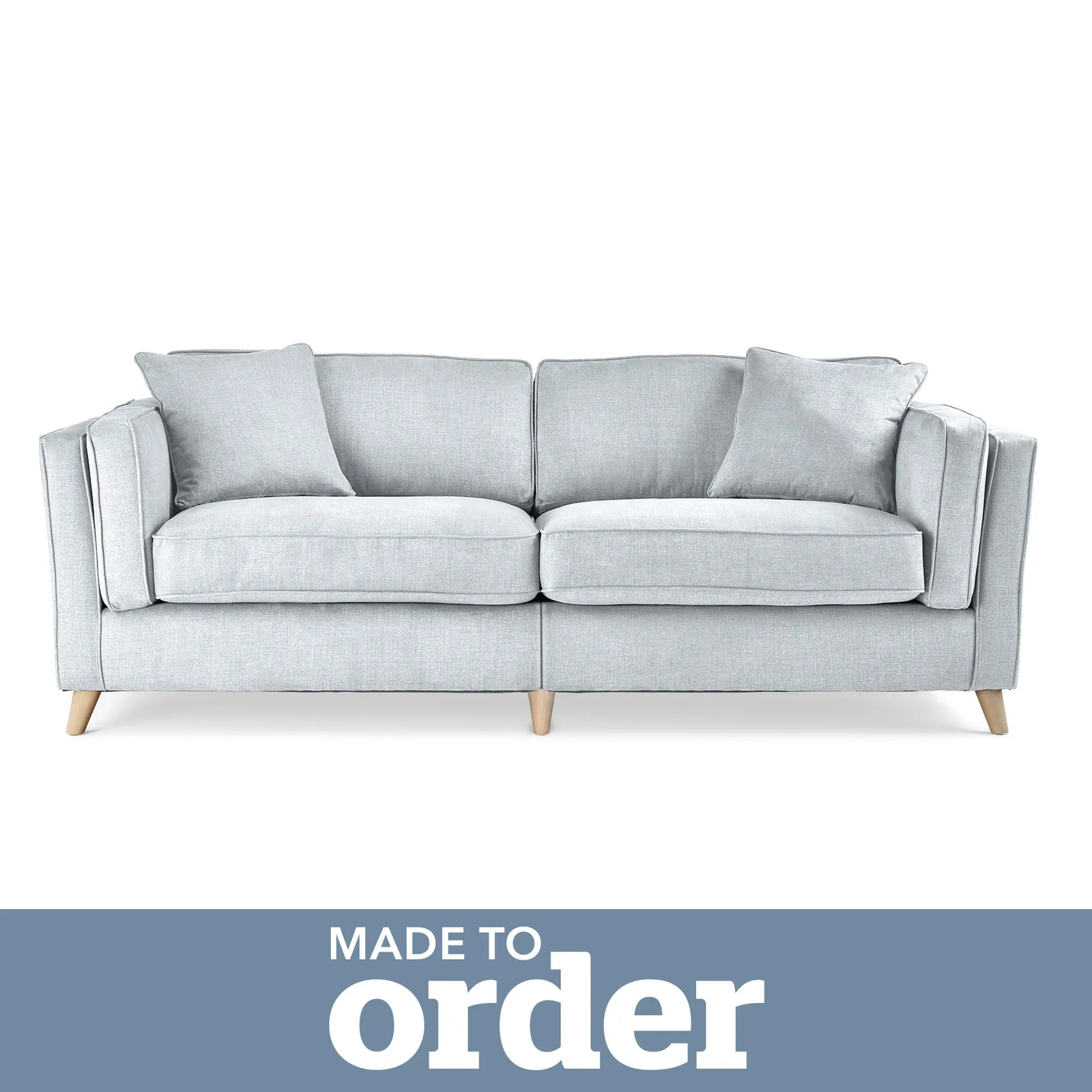 Arabella 4 Seater Sofa Brushed Plain Fabric Blue