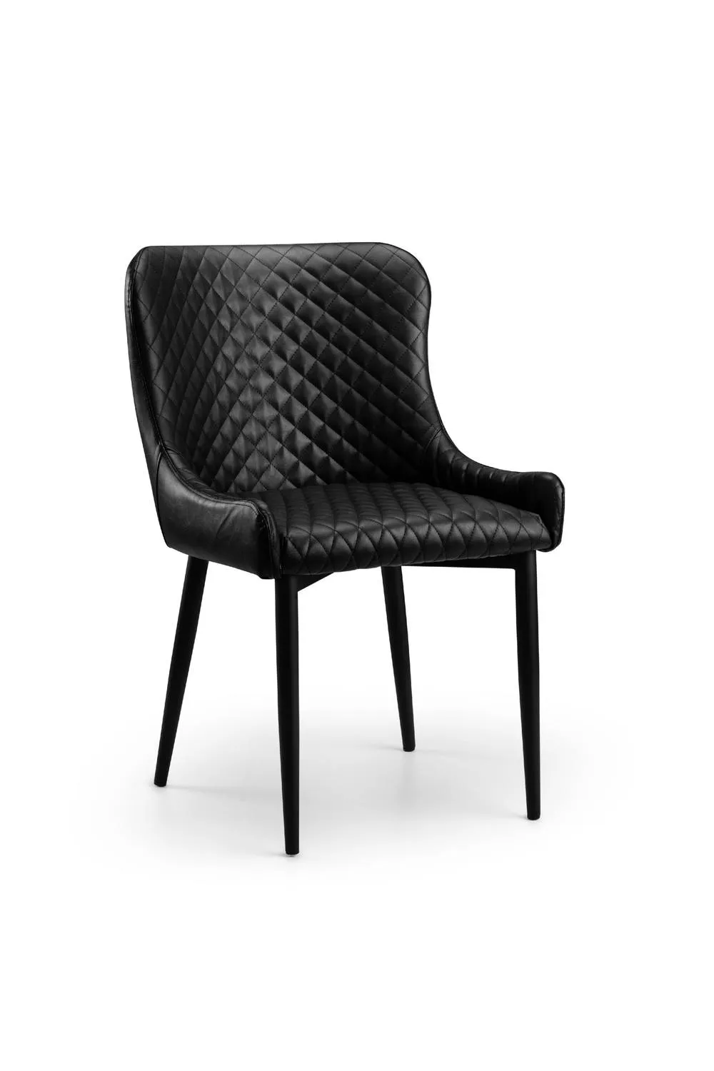 Julian Bowen Luxe Diamond Quilted Upholstered Dining Chair (Set of 2) in Black 5