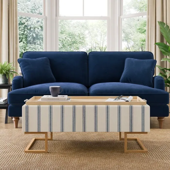Holland Folkstone Stripe Tray Table Ottoman 2