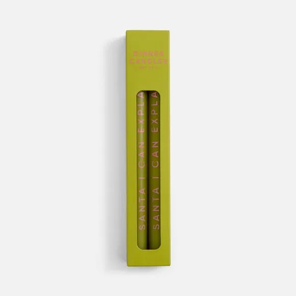 Set of 2 'Santa I Can Explain' Taper Candles 3