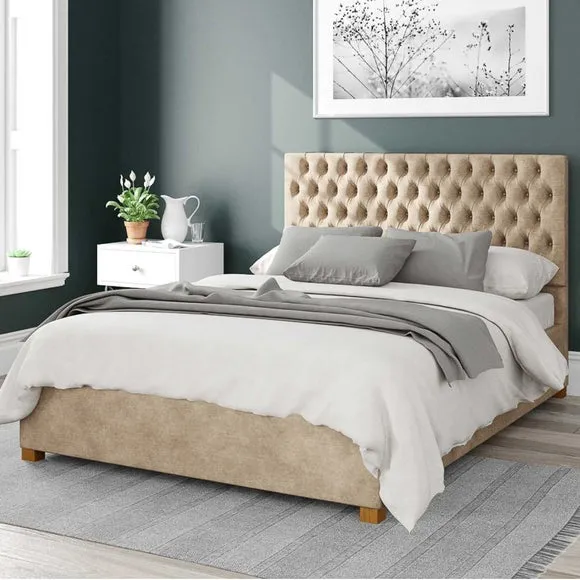 Monroe Kimyo Linen Ottoman Bed Frame 1