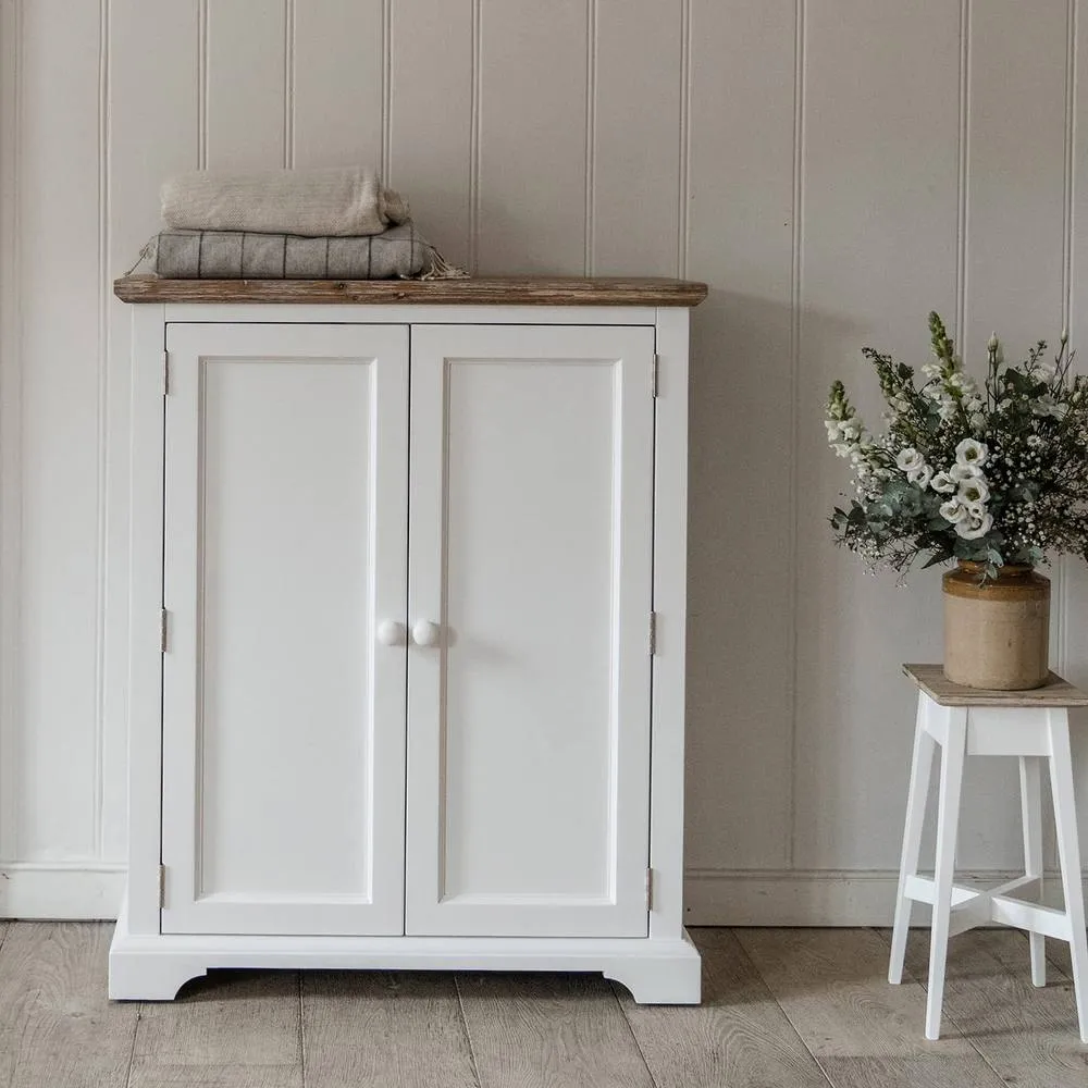 Statement Furniture Florence Shoe Storage Cabinet Wooden Shoe Rack in White 2