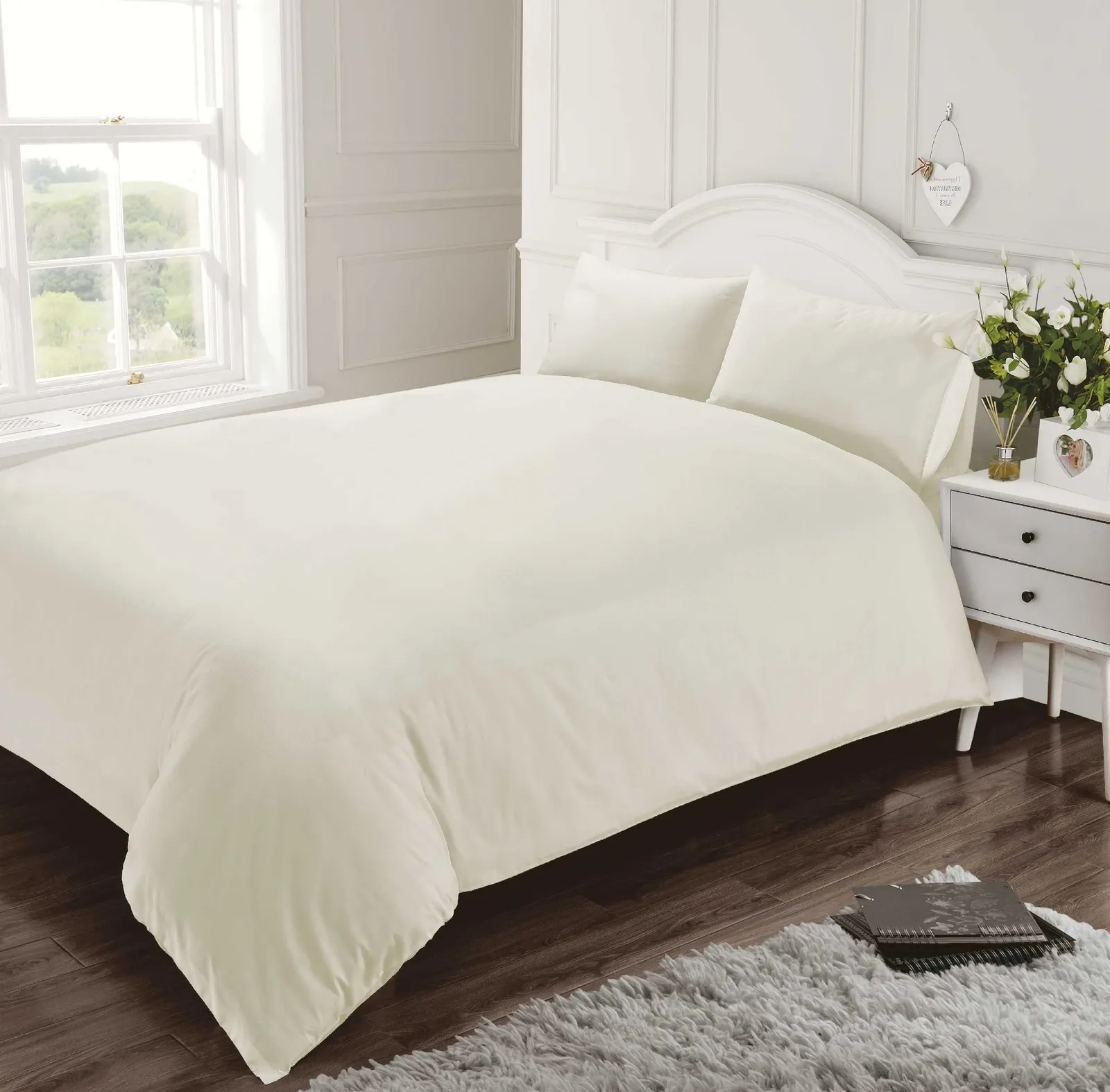 Rapport Home 400 Thread Count Cotton Quilt Cover in Cream