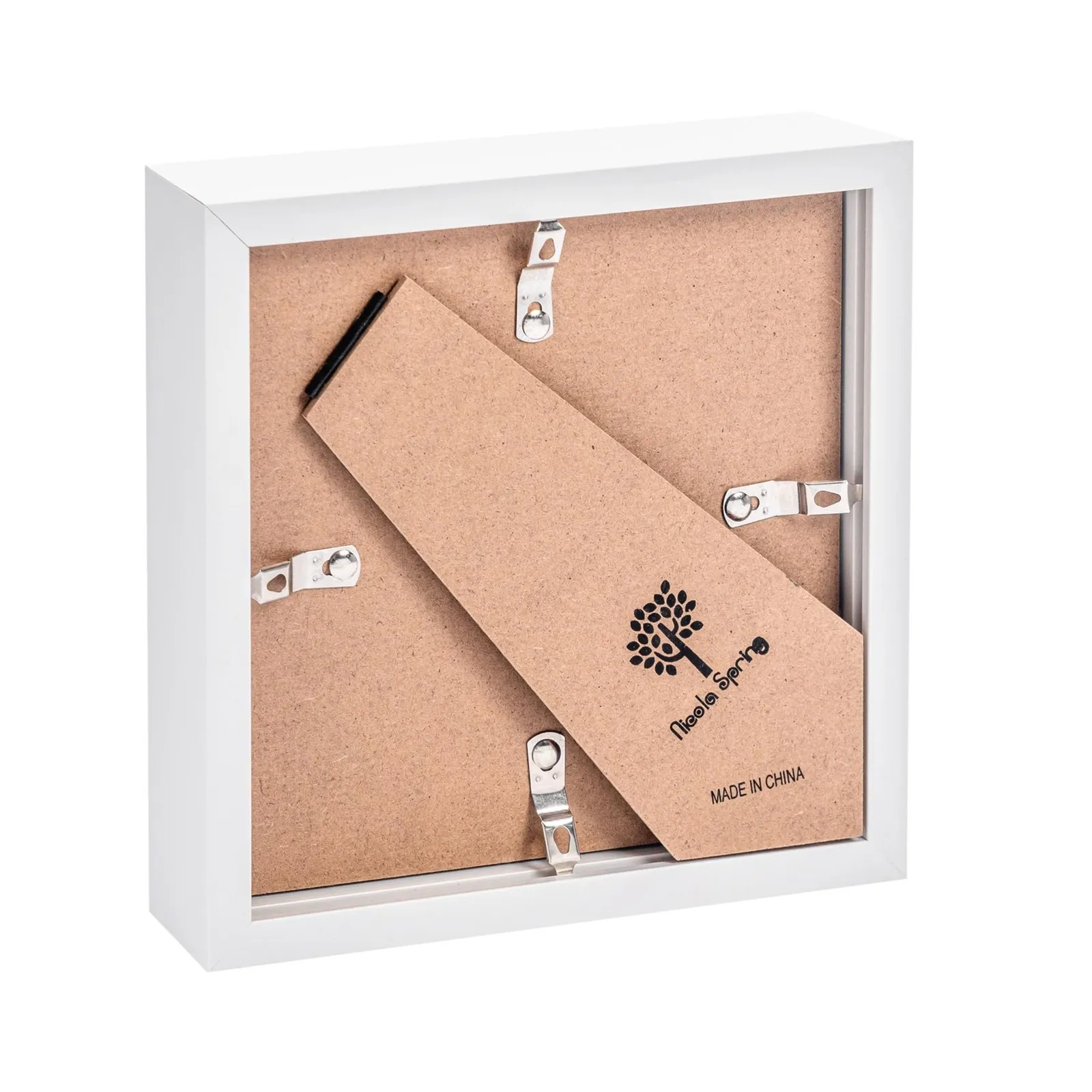 Nicola Spring 6" x 6" White 3D Box Photo Frame - 2" x 2" Mount 5