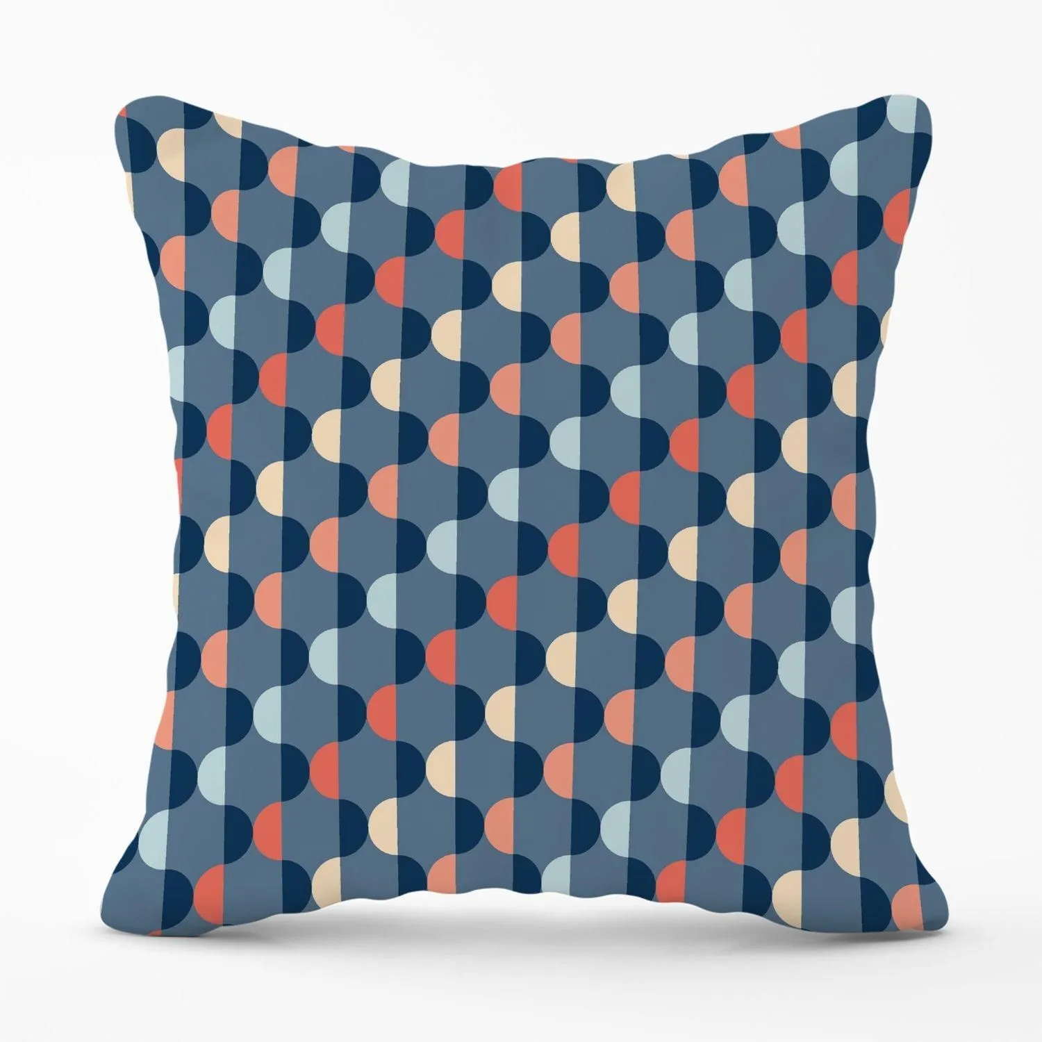Warren Reed - Designer Geometric Pattern Outdoor Cushion in Blue