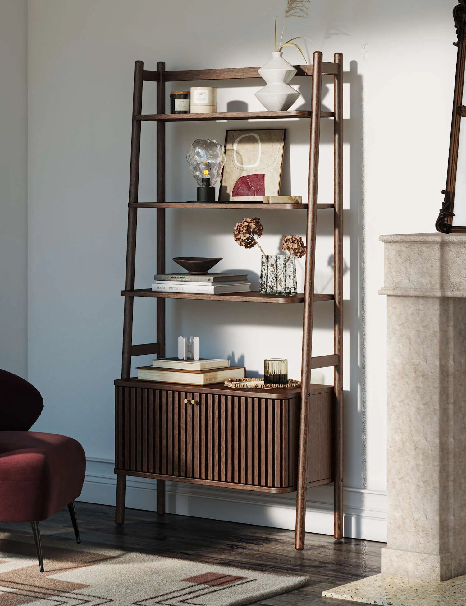 Corndell Soho Large Oak Veneer Bookcase Brown