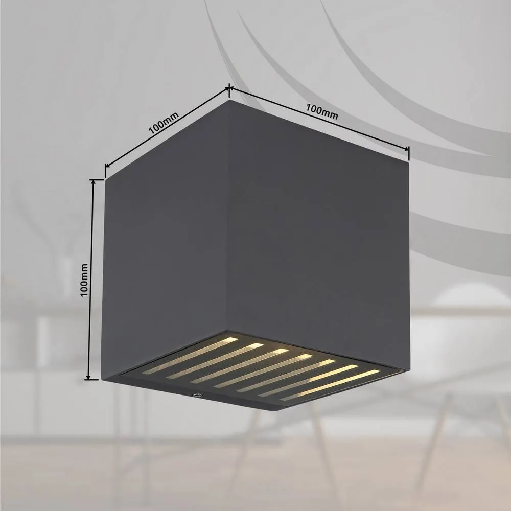 Netlighting Illi Outdoor Up Down Wall Lamp Anthracite IP54 Glass Shade LED 3000K in Grey 6