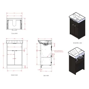 Wickes Nova Sage Green Freestanding Vanity Unit & Easton Basin - 835 x 500mm 2