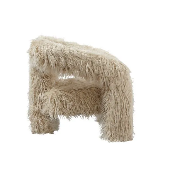 Freyja Ivory Faux Fur Accent Chair 4
