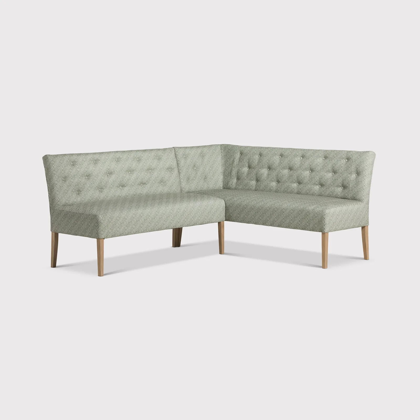 Medina Corner Bench Right, Green Fabric | Barker & Stonehouse