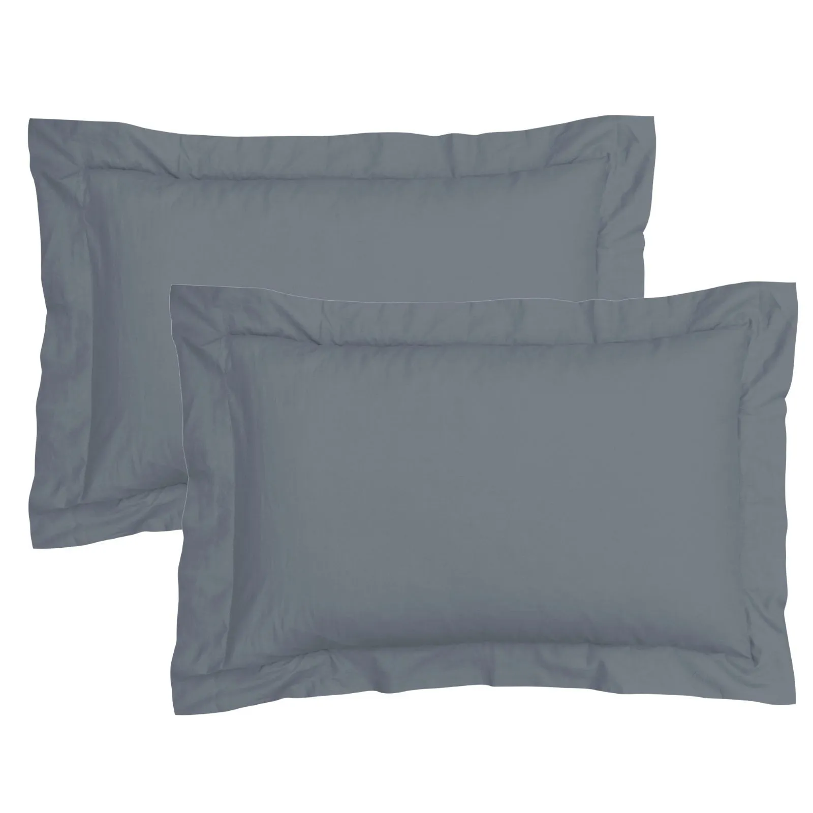 Smart Living 100% Cotton Elegant Oxford Pillowcases - Soft, Durable & Breathable in Charcoal