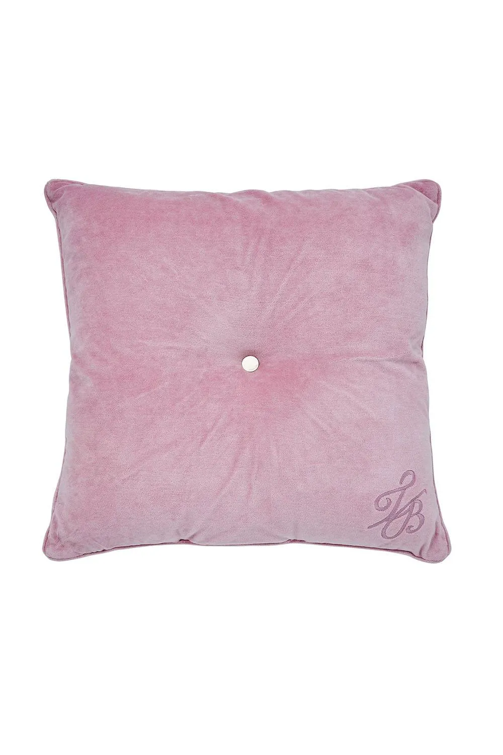 Ted Baker 'TB Branded' Cotton Velvet Button Cushion in Pink 1