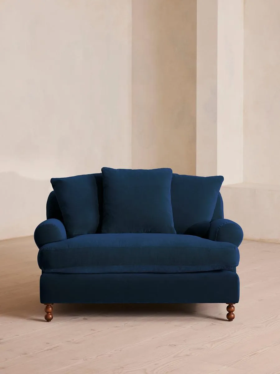 Audrey Loveseat, Velvet, Royal Blue