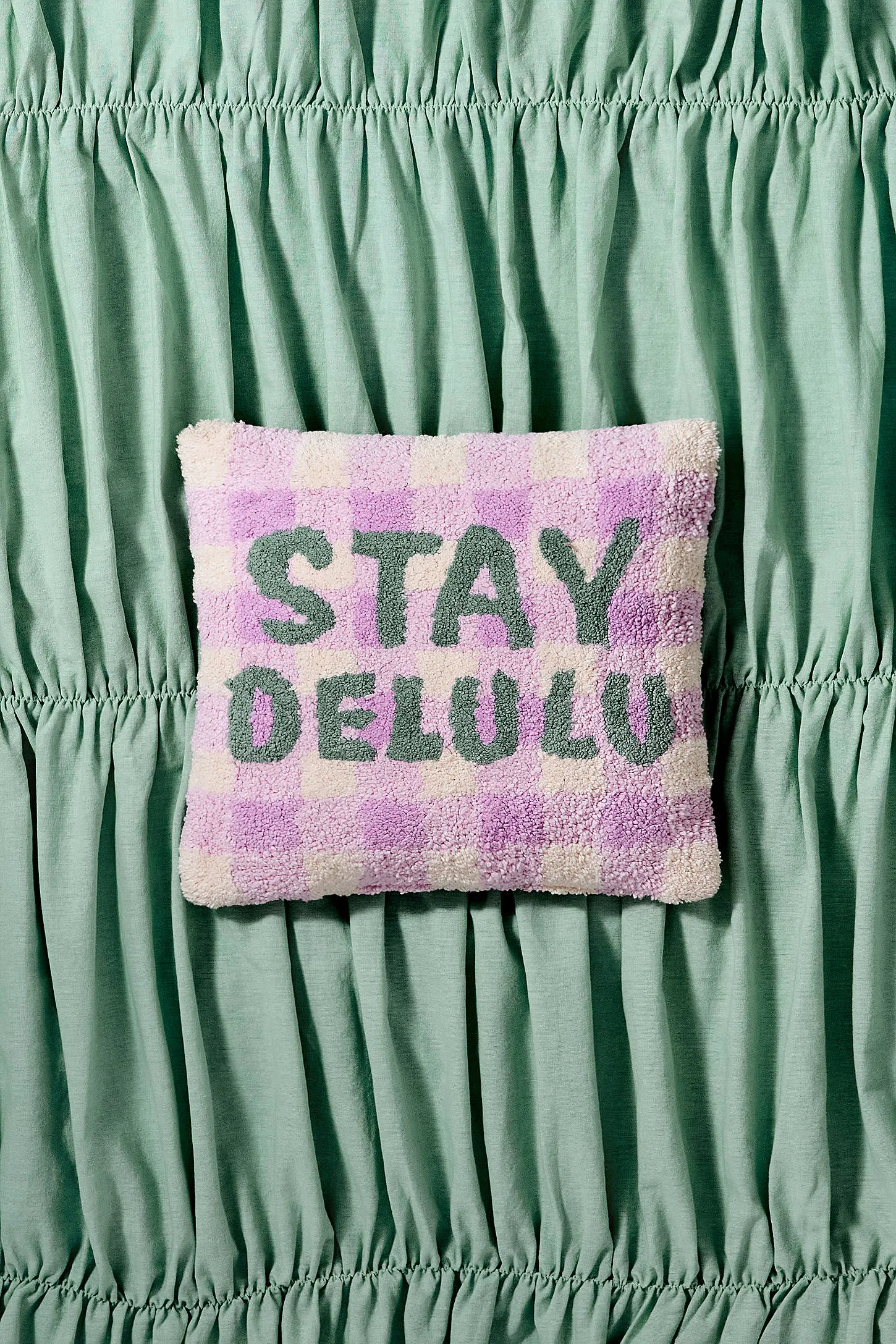 Stay Delulu Mini Tufted Cushion - Lilac ALL