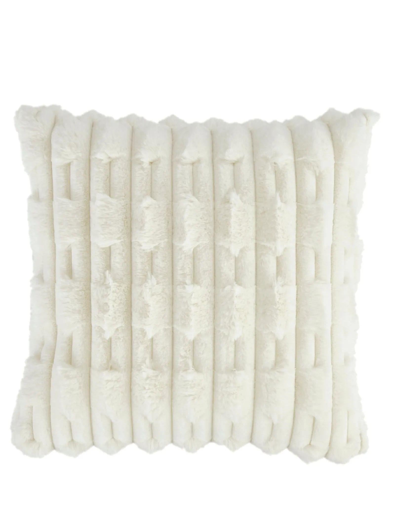 Bianca 'Carved Faux Fur' Cushion in Cream 4