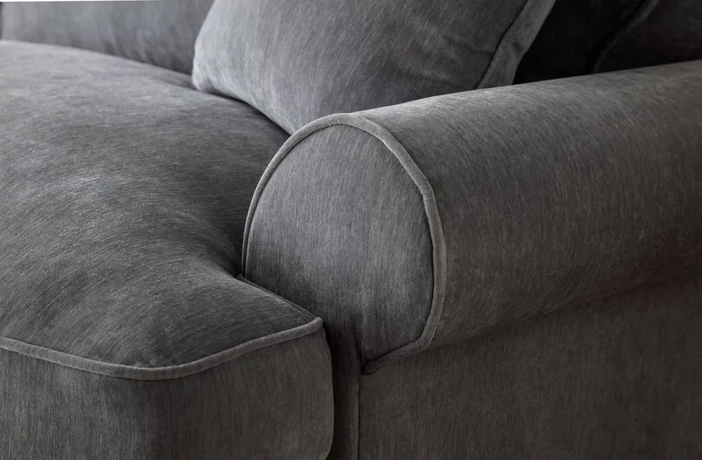 The Great Sofa Company Ezra Left Hand Velvet Corner Sofa - Scroll Arm in Charcoal 3