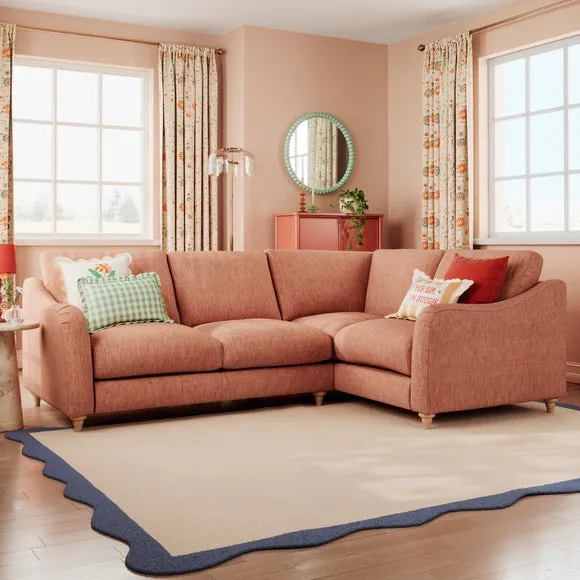 Hattie Slub Faux Linen Corner Sofa 1