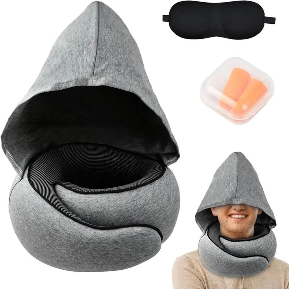 Kelvenix Outdoor Travel Pillow Car U-shaped Neck Pillow Memory in Grey