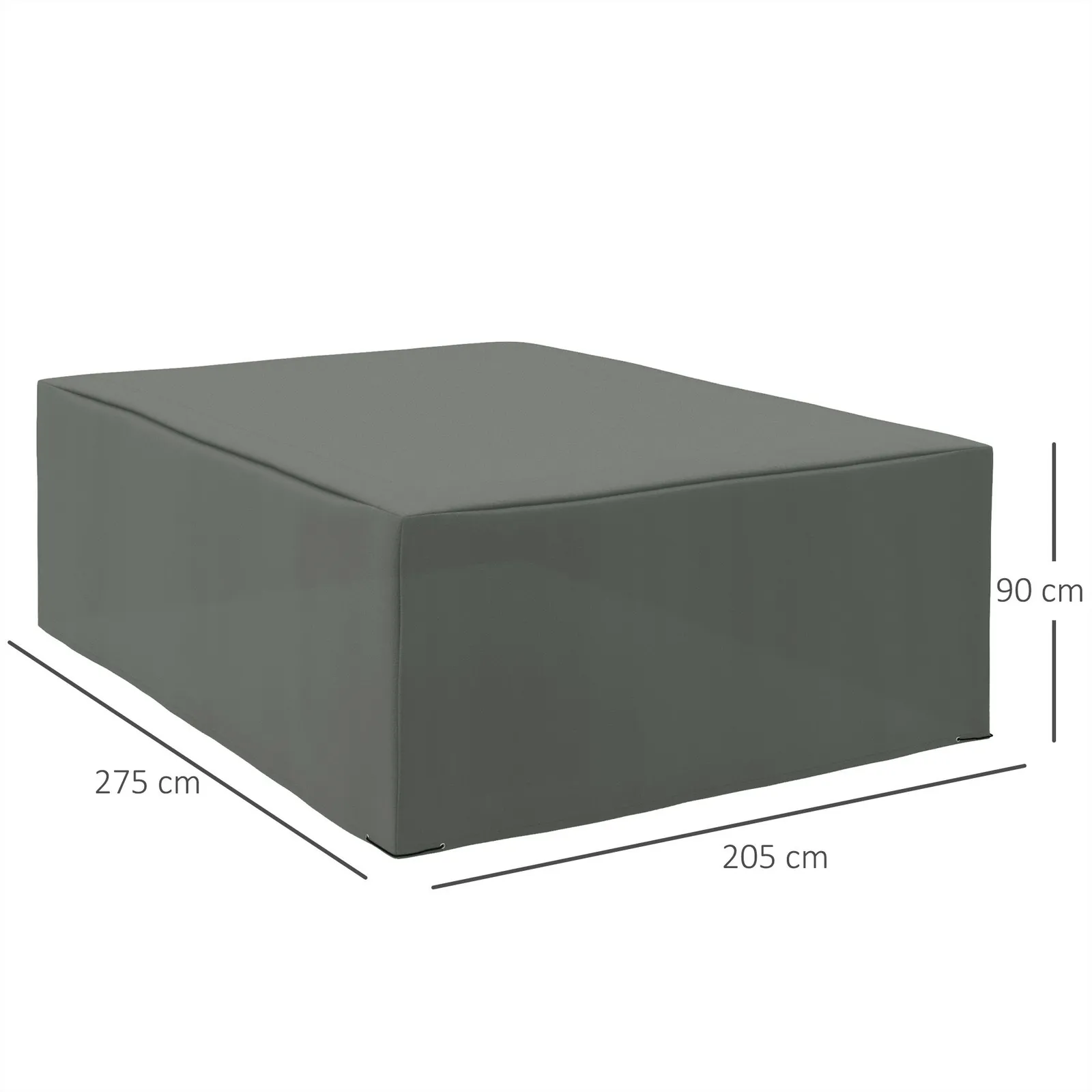 OUTSUNNY 275x205cm Outdoor Furniture Protective Cover Water UV Resistant in Grey 3