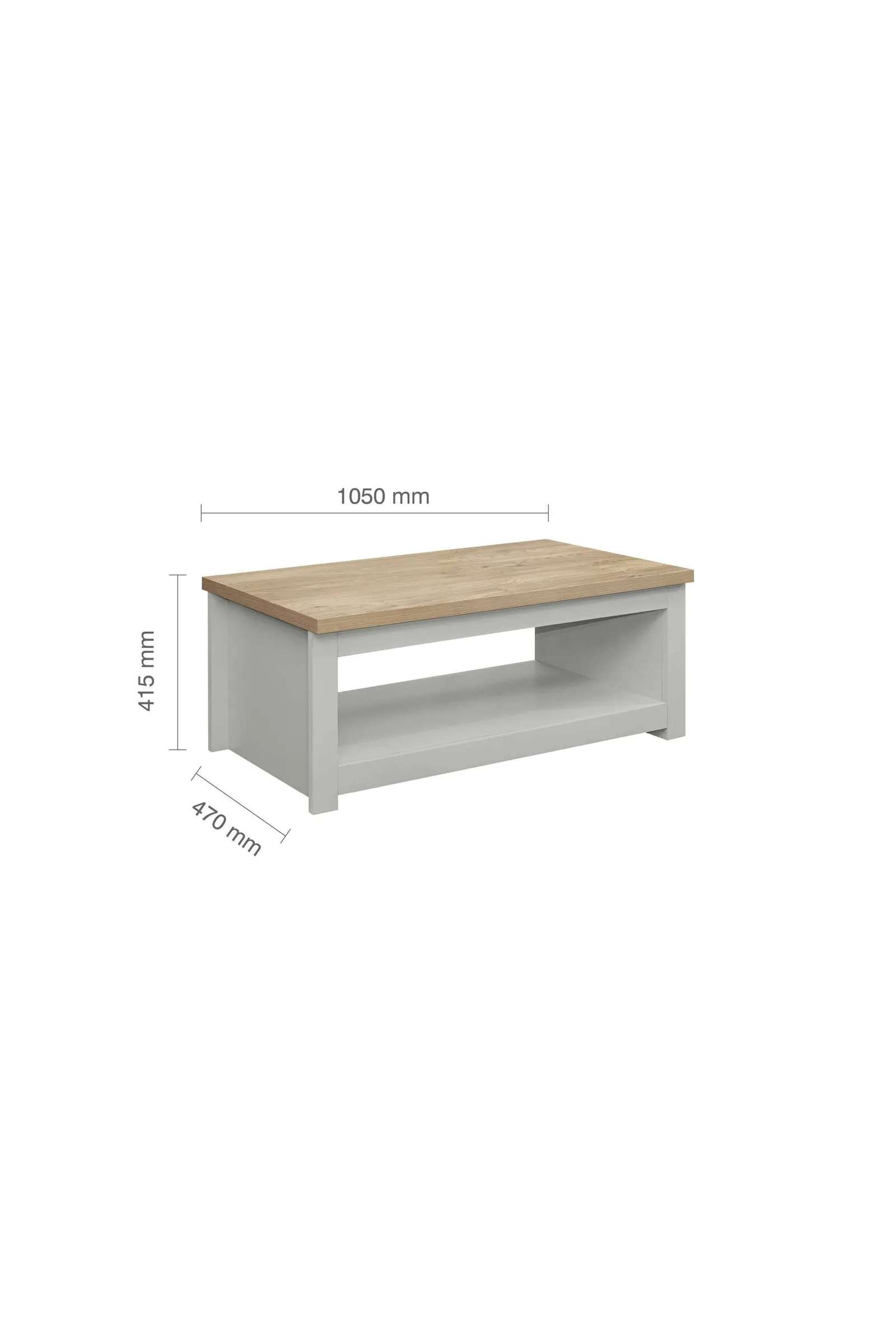 Birlea Coffee Table Highgate Rectangular Farmhouse Shabby Chic in Grey 6
