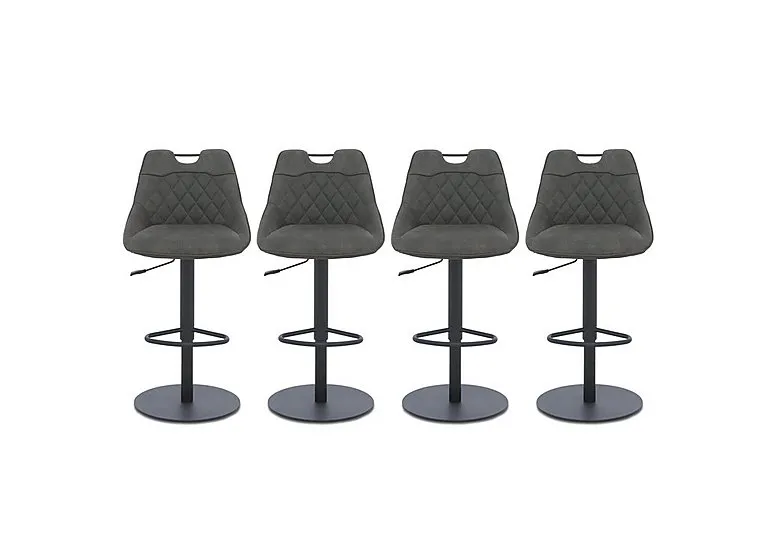 Warrior Set of 4 Swivel Bar Stools - Grey