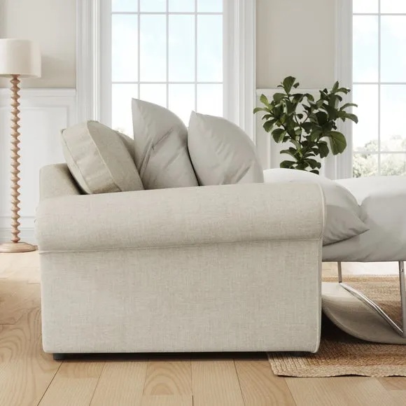 Flori Tonal Plush Chenille 2 Seater Sofa Bed 2