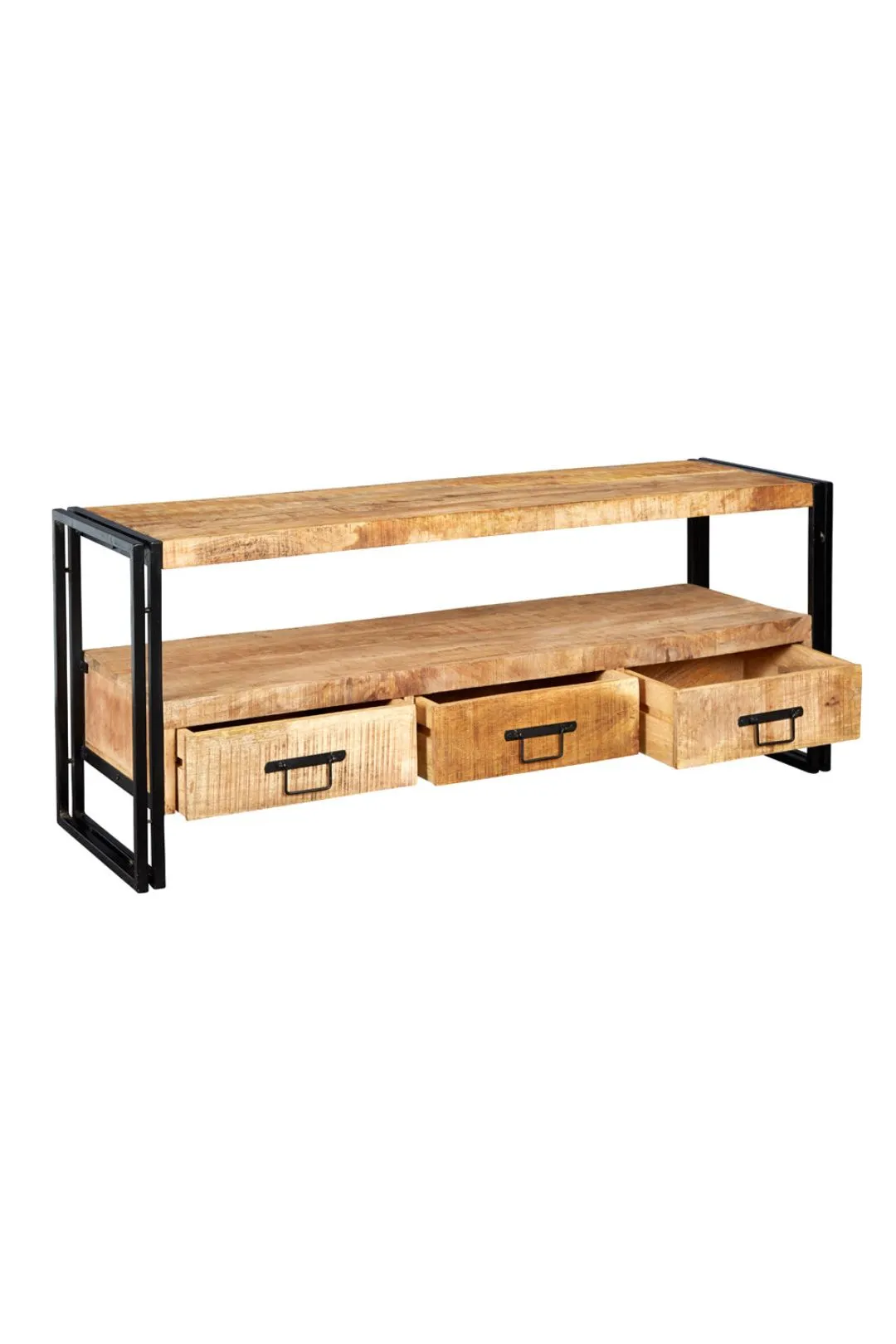 IH Design Franciscan Upcycled Industrial Vintage Mintis Large Tv Stand in Brown 3
