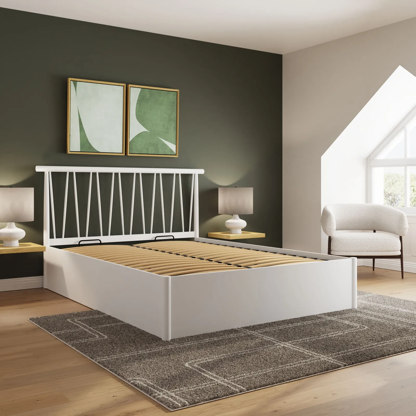 GFW Fusum Spindle Ottoman Bed in White 5
