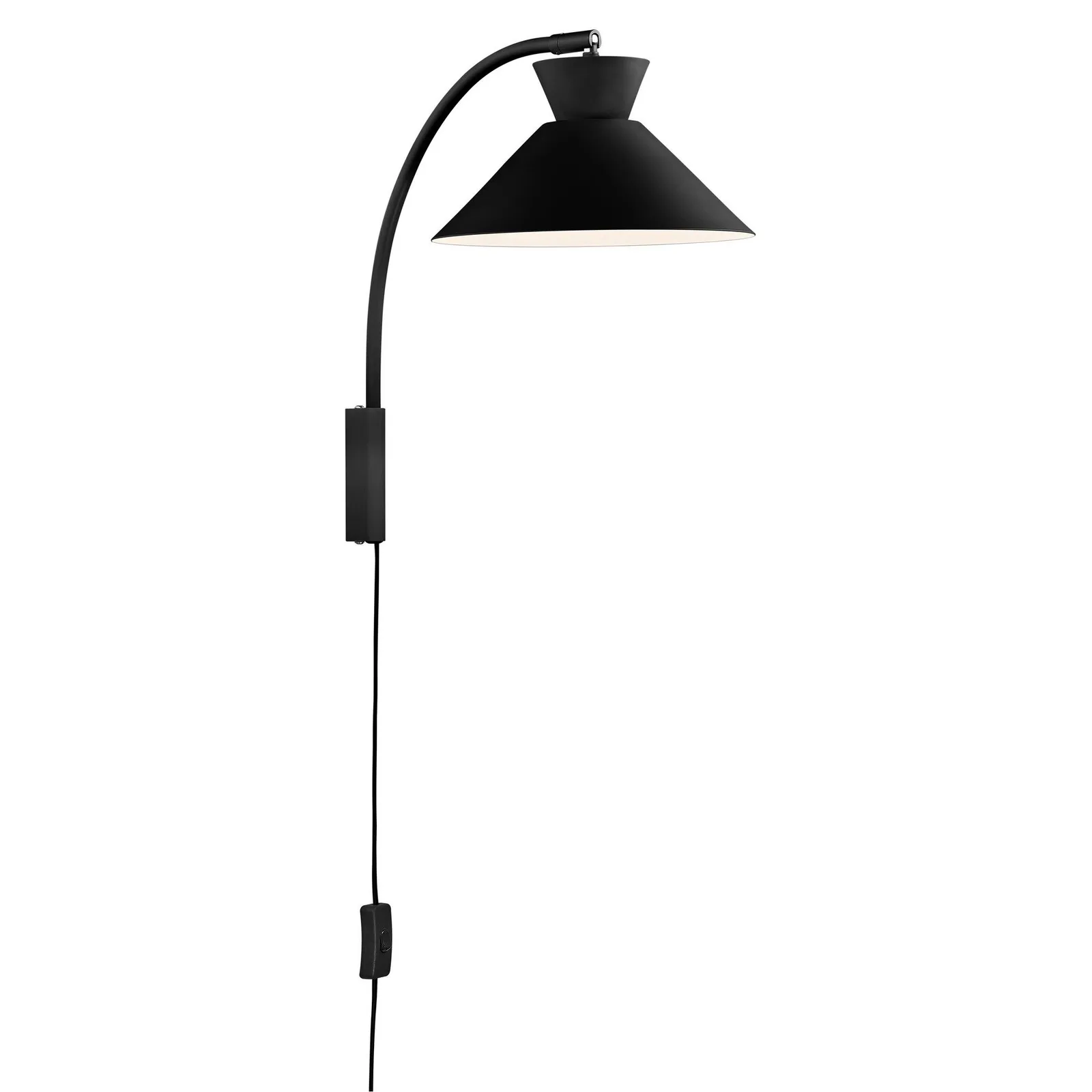 Nordlux Dial Wall Light Black Metal Bedroom E27 Switch Plug In/Mains