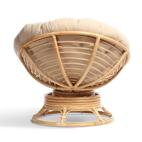 Desser Papasan Rattan Rocking Chair with Boucle Cushion 5