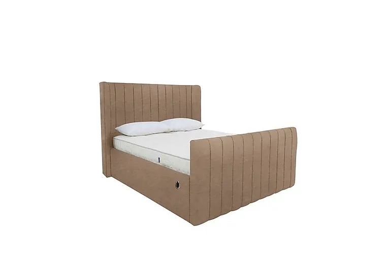 Eira High Foot End Electric Ottoman Bed Frame - King Size - Savannah Mocha