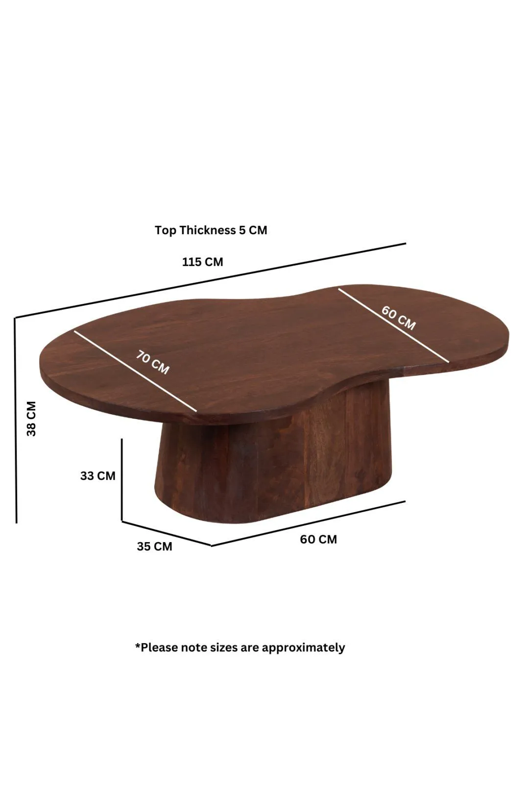 IH Design Nolan Solid Wood Coffee Table in Brown 5
