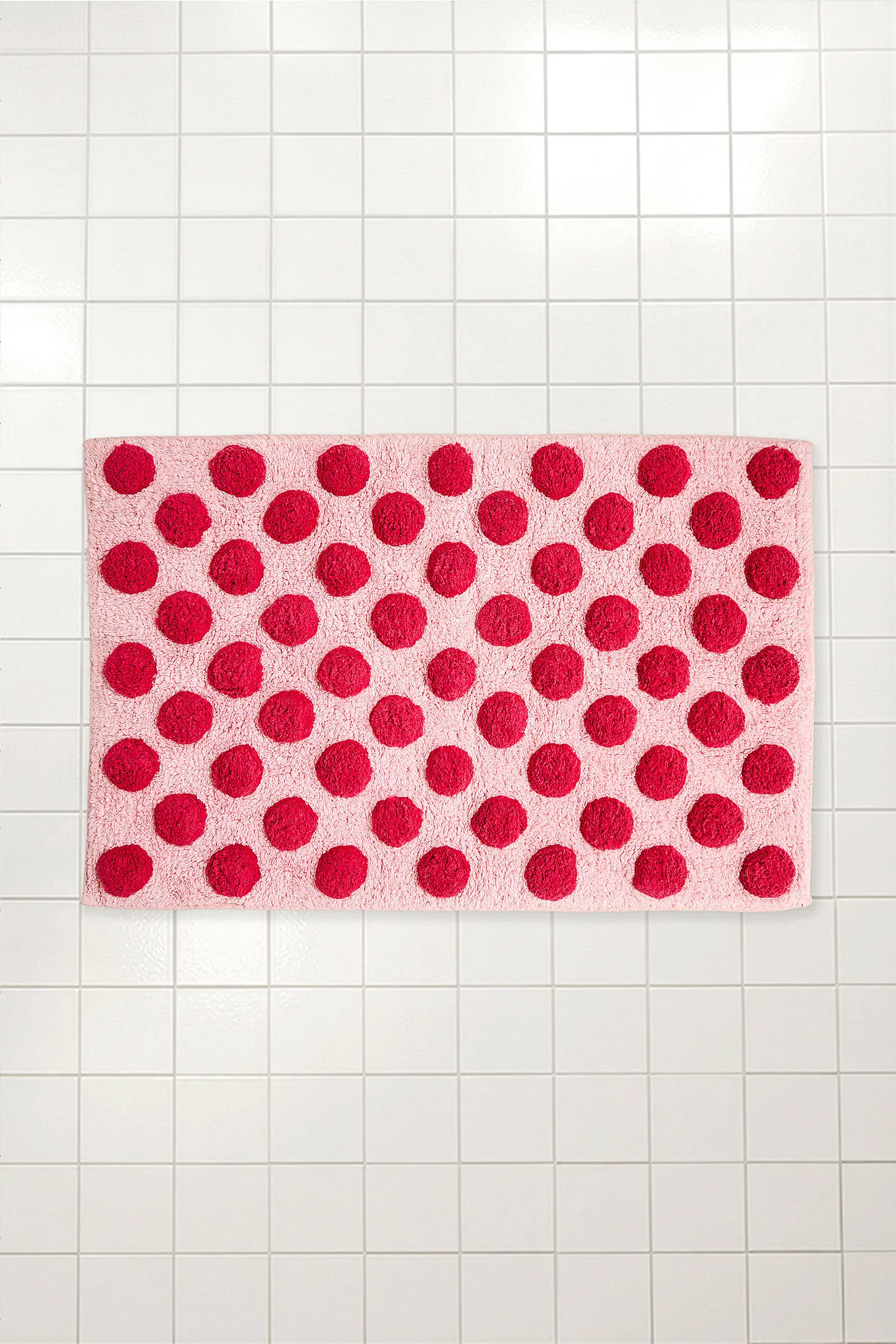 Pink & Red Polka Dot Bathmat - Pink ALL
