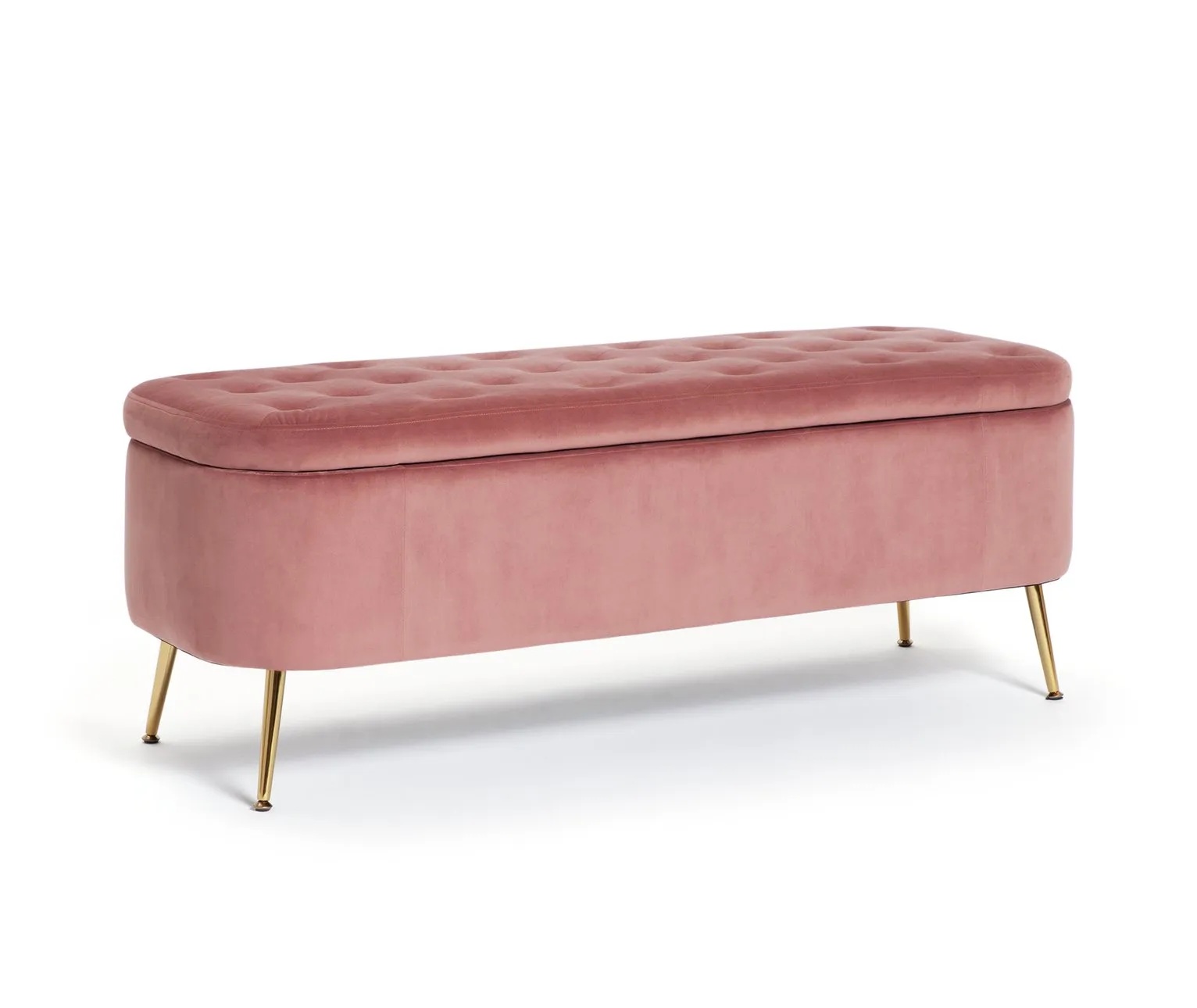 Habitat Rosella Velvet Ottoman - Pink