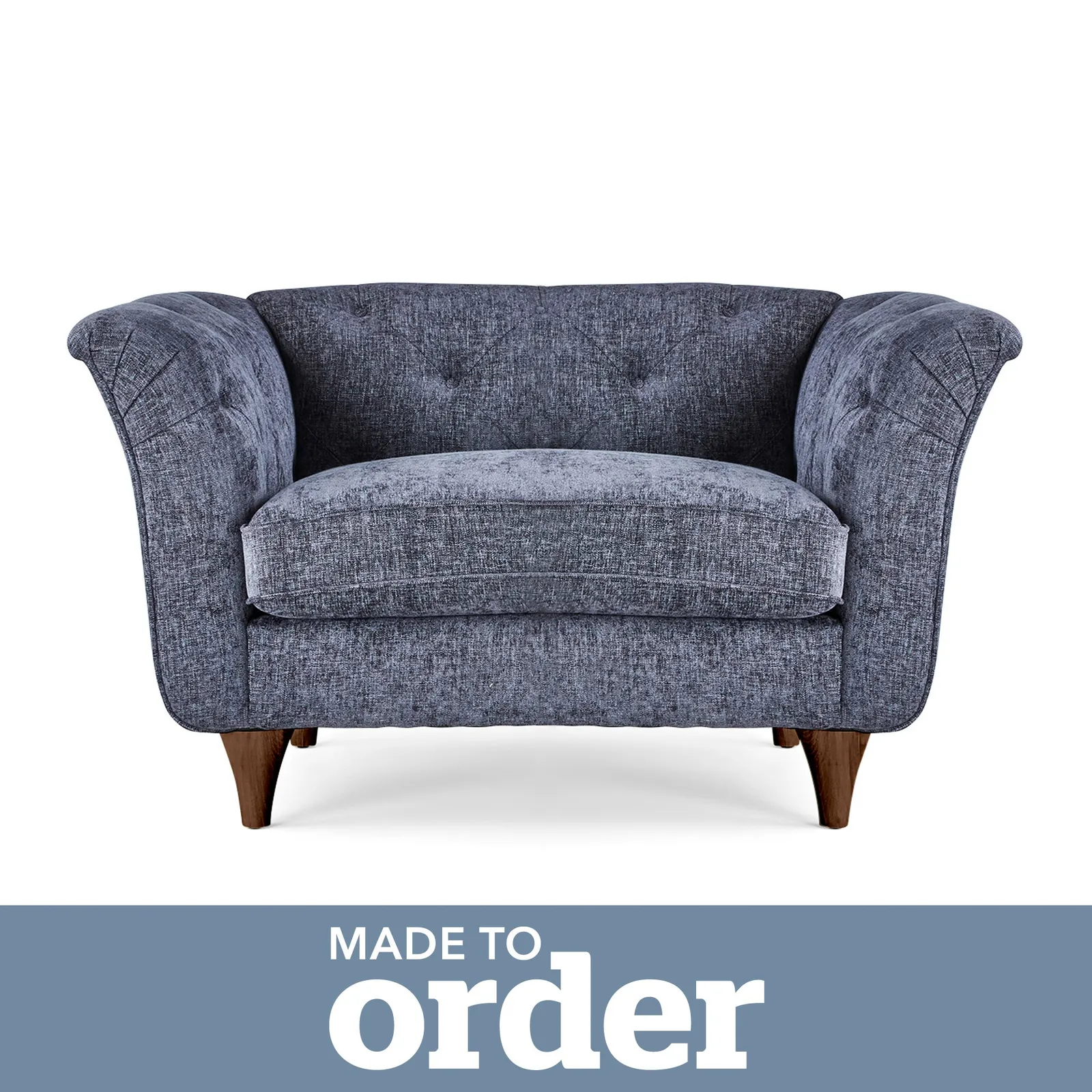 Jaipur Snuggle Chair Luxury Chenille Navy Blue