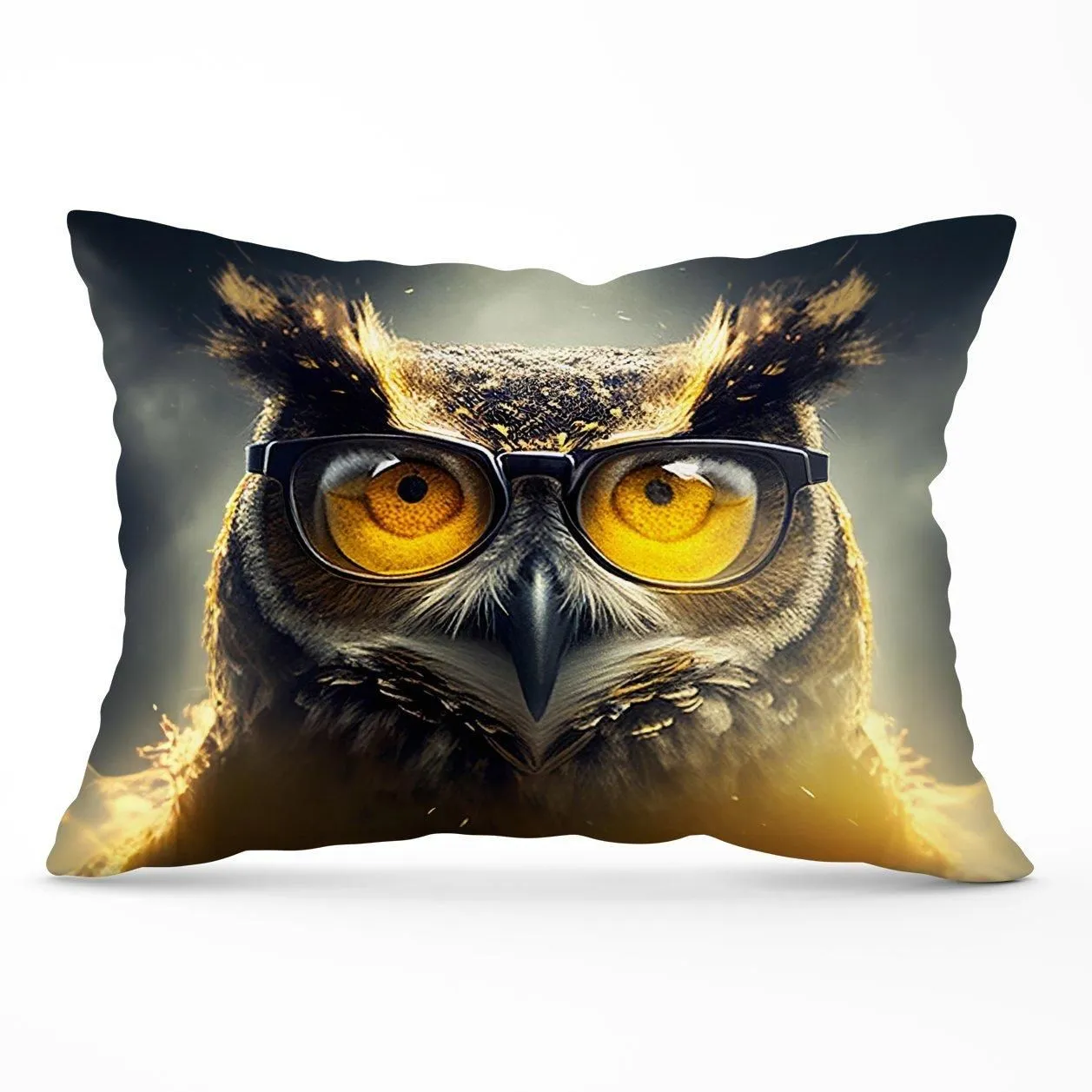 Warren Reed - Designer Owl Splashart Cushions in Yellow