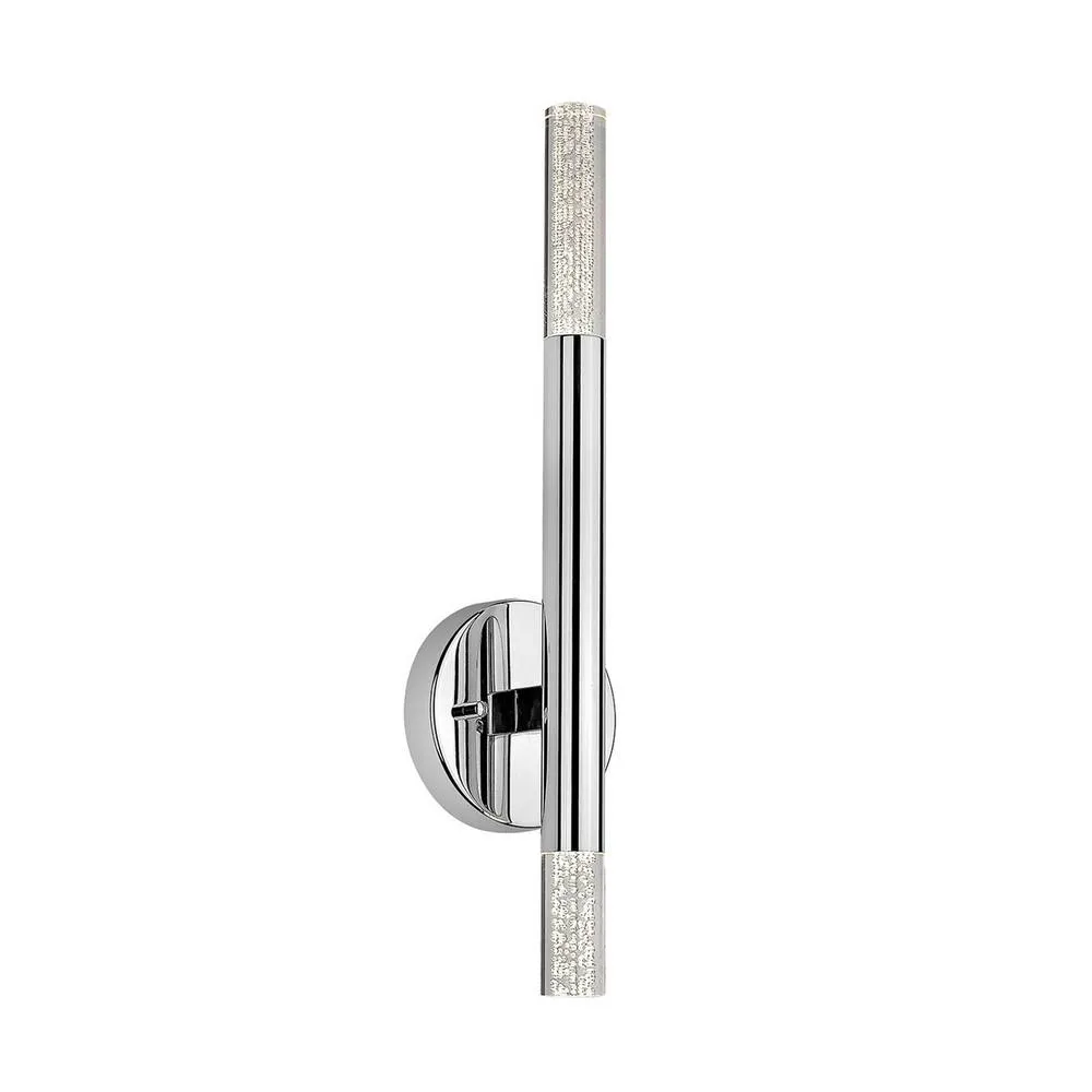 Netlighting One Up Down Integrated LED Wall Lamp Chrome Clear 3000K 900Lm in Silver