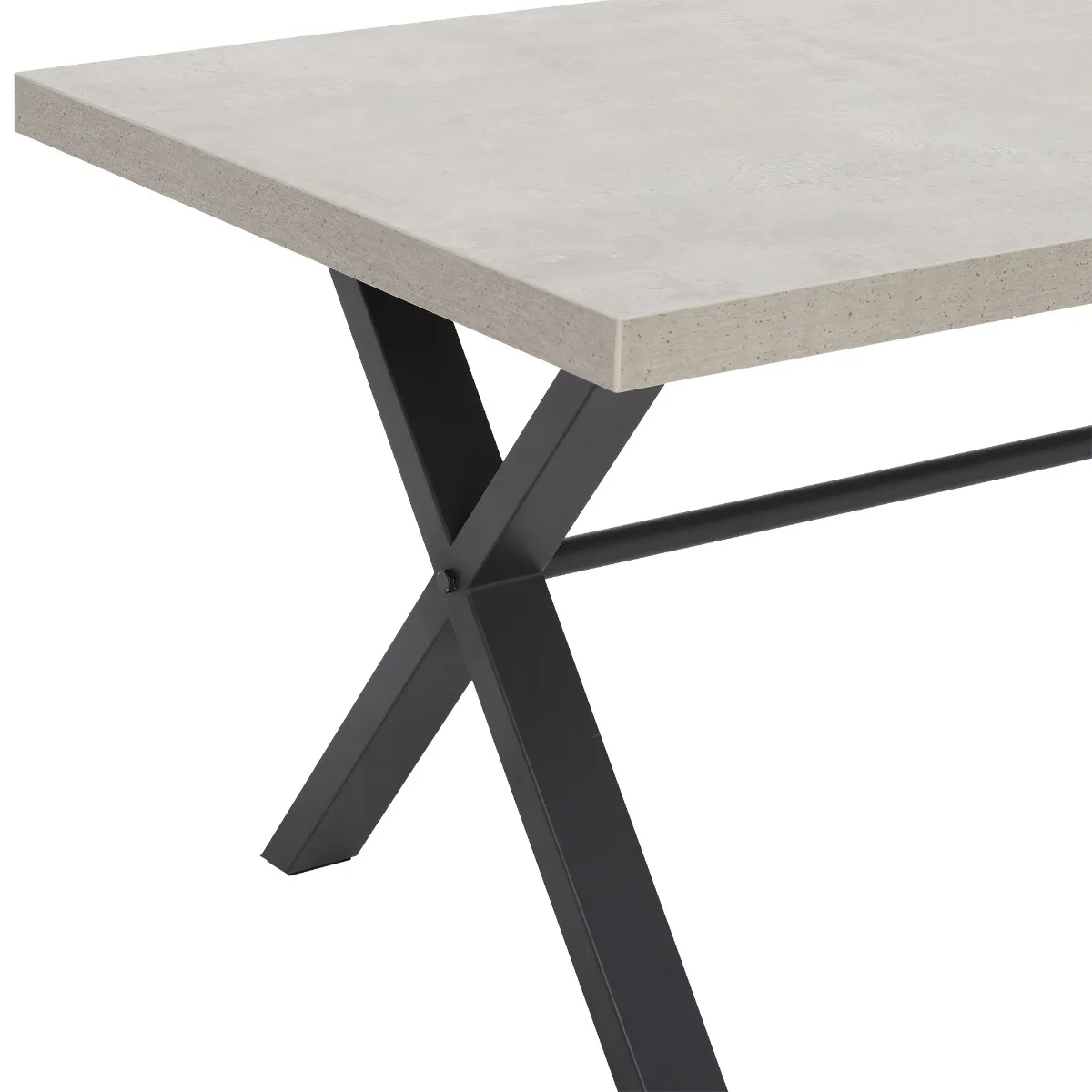 Kalmer Fixed Industrial Dining Table 160Cm, Grey Concrete Effect | Barker & Stonehouse 5