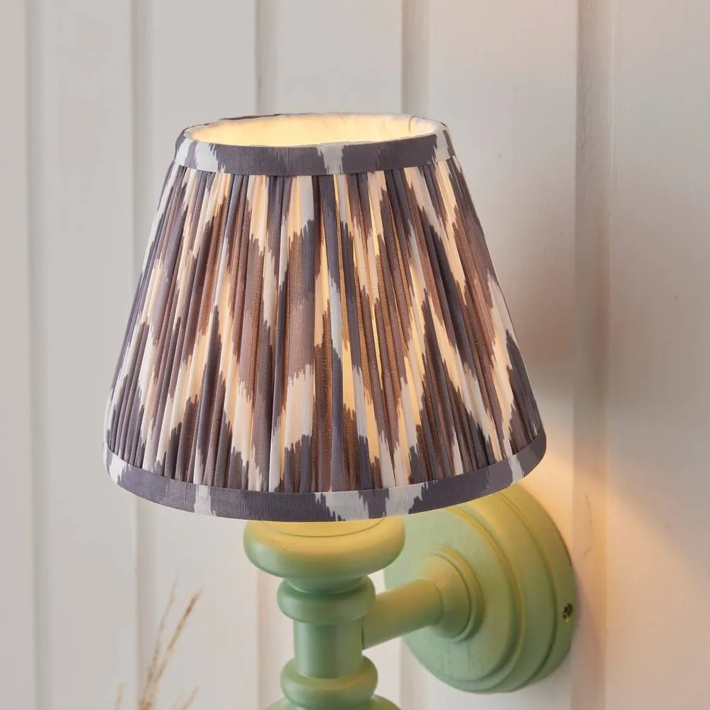 Netlighting Carnaby Green Wall Light Grey Fabric Ikat Shade 20cm B22 4