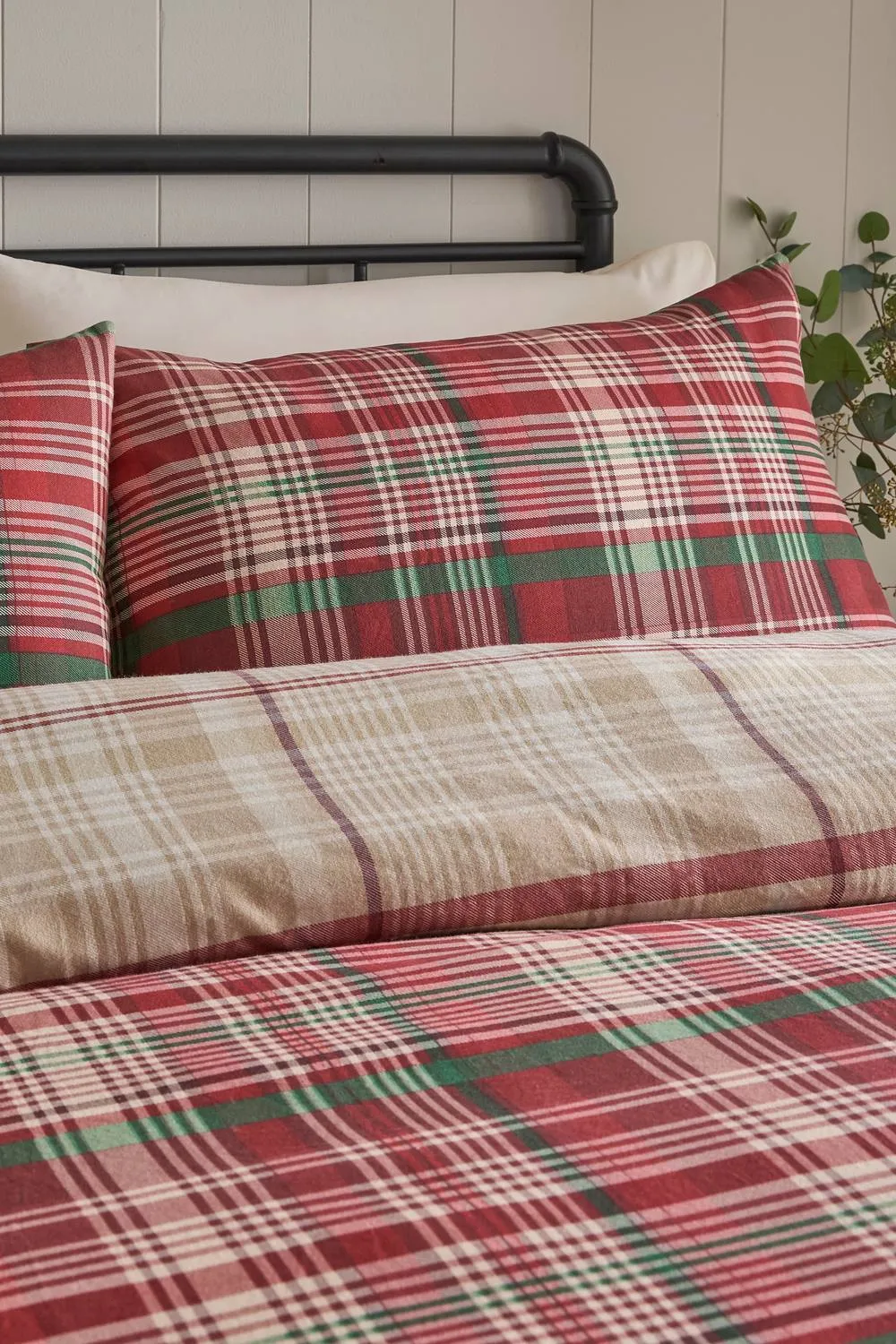 Dreams & Drapes 'Bennet Check' Brushed Cotton Duvet Cover Set in Red 2