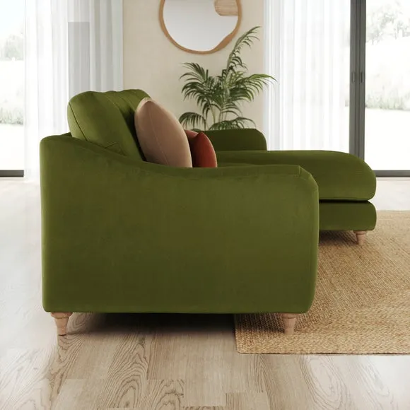 Hattie Matte Plush Velvet Corner Chaise Sofa 2