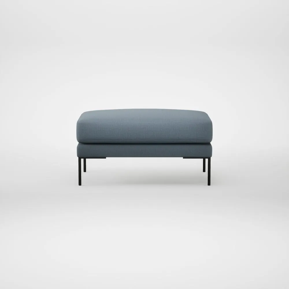 Heal's Torrington Ottoman Smart Cotton Linen Celestial Black Feet 2