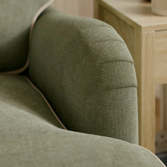 Beatrice II Faux Linen Fixed Loose Cover Snuggle Chair 4