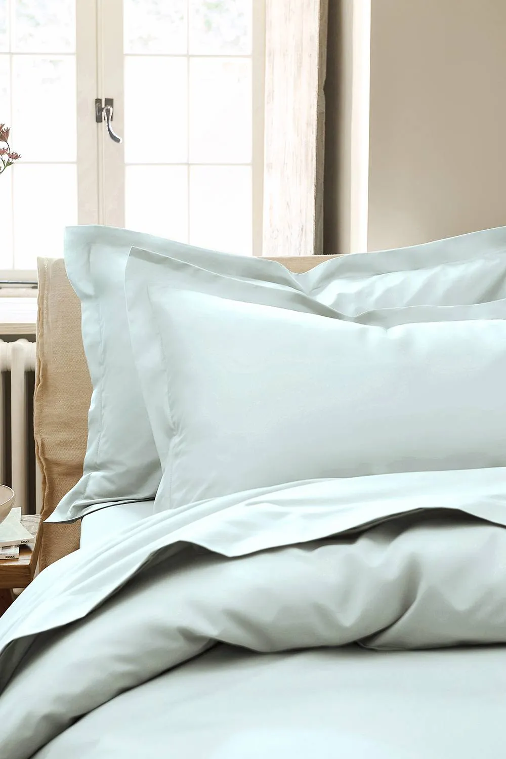 CHRISTY Pure Cotton Percale Oxford Pillowcase Pair in Duck Egg Blue 1